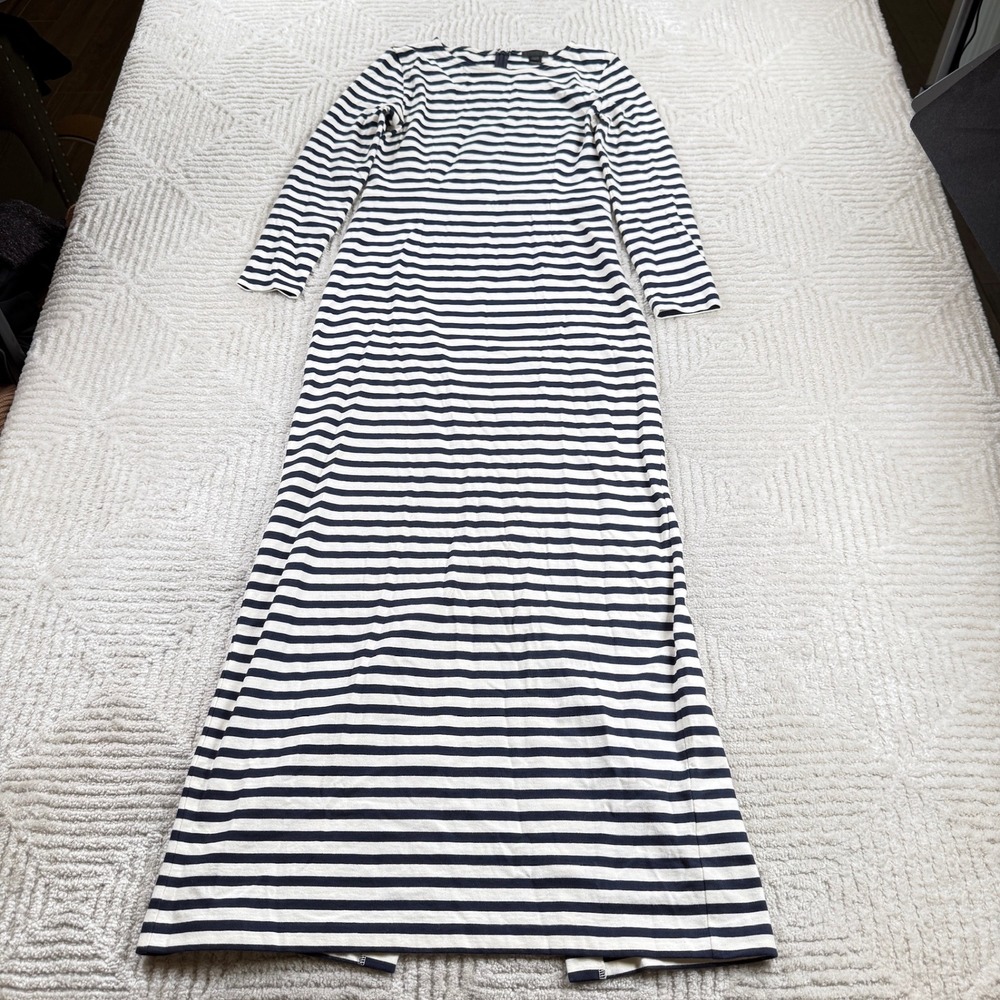 J.Crew Collection Maxi Dress Women's 2P Navy Blue Striped French Girl Nautical